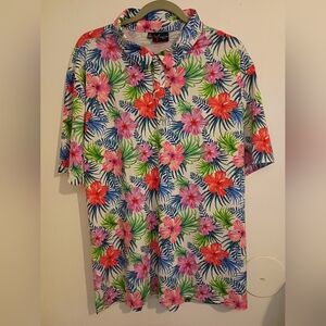 Yatta Men's Golf Tropical Floral Polo Shirt Sz XL